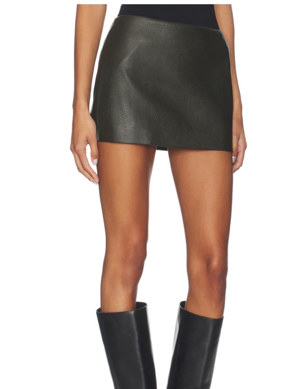 Madison The Label Rory Faux Leather Mini Skirt – Forest Green - Picture 2 of 6